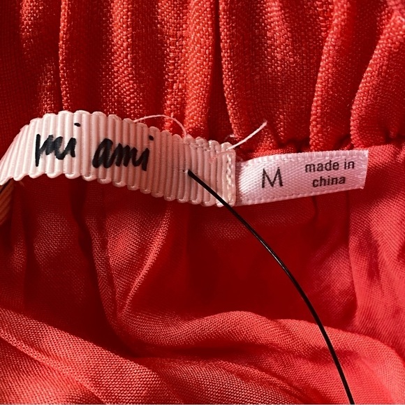 Francesca's Tie Front Elastic Waist Lined High Rise Shorts Coral Size Medium NWT - Picture 8 of 12